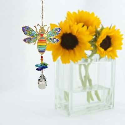 Woodstock Crystal Suncatchers, Crystal Wonders Bumble Bee, Crystal Wind Chimes For Inside, Office, Kitchen, Living Room Decor, 5"L