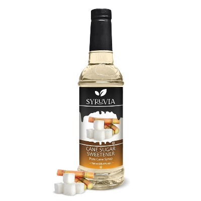 Syruvia Cane Sugar Sweetener Syrup - 25.4 fl oz. Premium Flavoring Syrup For Coffee