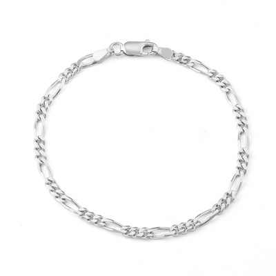 Giorgio Di Vicenza Sterling Silver 4mm Figaro Chain Bracelet