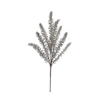 Storied Home Faux Pine Stem with Glitter, Champagne Ice Finish