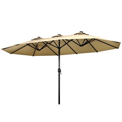 DSVIMOY 15FT Patio Umbrellas, Large Table Umbrella for Outdoor Patio, Outdoor Umbrella with Crank Handle
