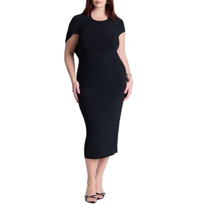 ELOQUII Cutout Back Midi Dress