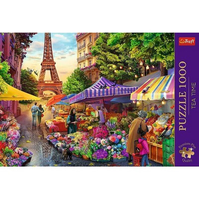 Trefl Premium Plus Flower Market Paris - 1000pc: Jigsaw Puzzle for Creative Thinking, Americana Theme