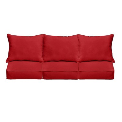 Sunbrella 6pc Canvas Outdoor Corded Sofa Pillow and Cushion Set - Sorra Home