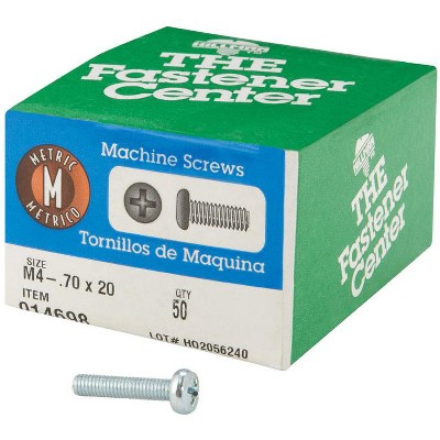 Hillman M4-0.7 X 20 in. L Phillips Pan Head Zinc-Plated Steel Metric Machine Screws 50 pk