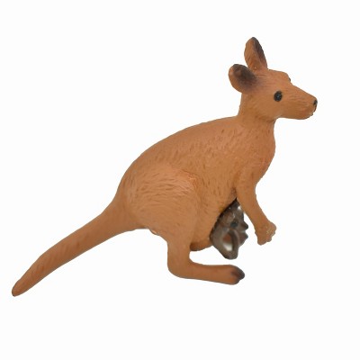 Collectible Wildlife Gifts | Kangaroo with Baby Joey Realistic Toy Model Plastic Replica Animal Kids Educational Gift   4.5" F1757 B42