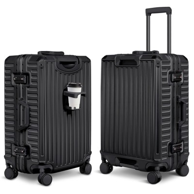 SUGIFT Durable Aluminum Frame Spinner Luggage ABS+PC Hardshell Suitcase with TSA Lock, and Smart Organization (20", 24" or 28")