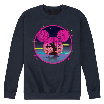 Men's - Disney - Mickey Mouse Video Game Silhouette Sphere Graphic Fleece Sweatshirt