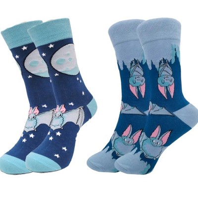 Night Bat Socks Set (Women's Sizes, Adult Medium) from the Sock Panda - Great for Halloween