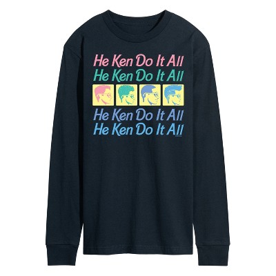Men's - Barbie - He Ken Can Do It All Stacked Long Sleeve Graphic T-Shirt