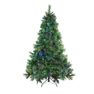 Northlight 6.5' Prelit Artificial Christmas Tree Full Denali Mixed Pine - Multi-Color LED Lights