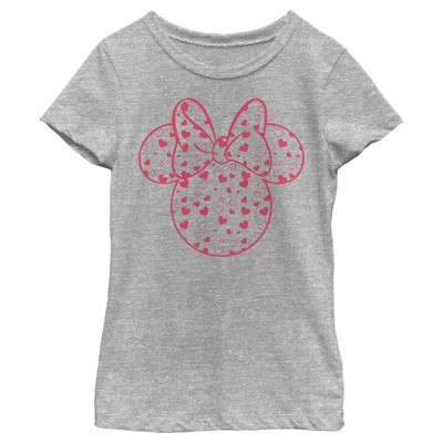Girl's Disney Mickey and Friends Minnie Heart Silhouette T-Shirt