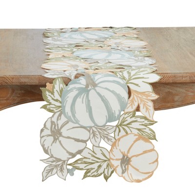 Saro Lifestyle Pumpkins Cutwork Table Runner, 16"x70", Multi