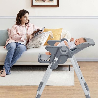 Baby High Chair, Adjustable Infant Highchairs with Removable Tray for Easy Cleaning, Foldable High Chairs for Babies & Toddlers