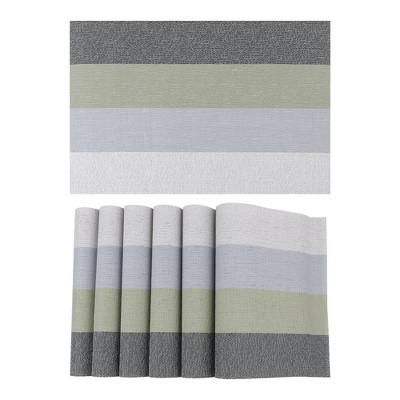 REGALWOVEN PVC Heat Resistant Wipeable Kitchen Dining Table Placemats 18 x 12 Inch 6 Pcs