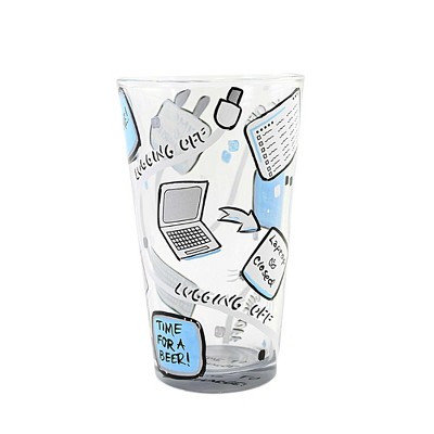 Lolita Glassware 5.75 In Logging Off Pint Glass , Lolita Hand Painted (1PC)