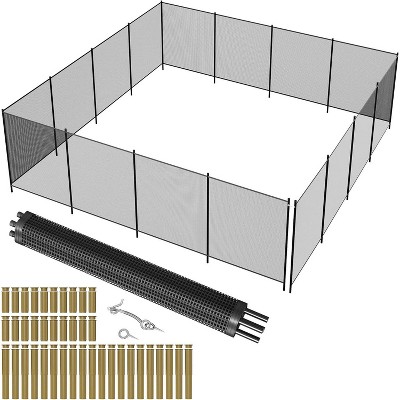 Temporary Pool Safety Fence – No-Drill Plastic Mesh Barrier for Inground/Above Ground Pools, Removable with Stainless Steel Legs