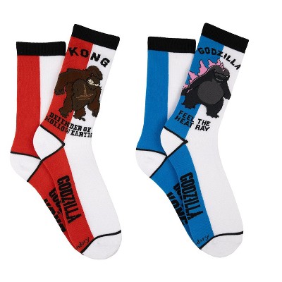 Godzilla x Kong Collegiate 2 Pair Pack Crew Socks
