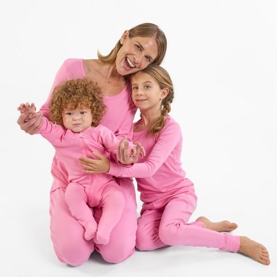 Leveret Matching Family Pajamas – Solid Light Pink – 100% Cotton – Customizable for Personalization