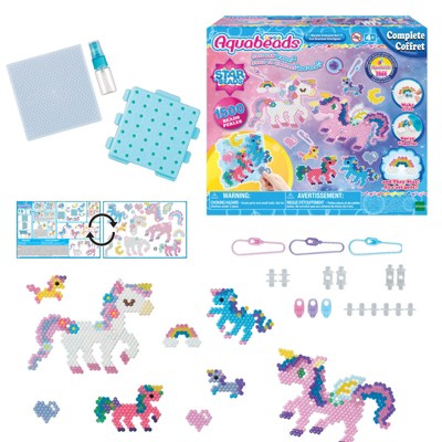 Aquabeads Mystic Unicorn Set, Complete Arts & Crafts Bead Kit for Children - over 1,500 beads, three keychains and display stand