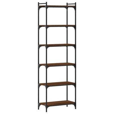 vidaXL Bookcase Storage Bookshelf Display Book Cabinet Engineered Wood - Brown Oak 23.6" x 74"