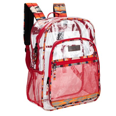 Wrangler Dome Clear Backpack, Water-Resistant Durable Clear Bags,  See Thru Bag for Casual Use, Stadiums, Concerts, School