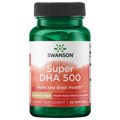 Swanson Super Dha 500 from Food-Grade Calamari 500 mg 30 Softgels
