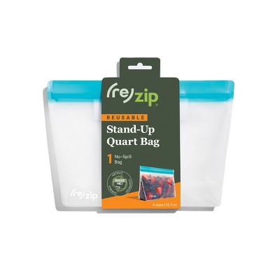 (re)zip Reusable Leakproof Food Storage Stand-Up Quart Bag - 4 Cup (Colors May Vary)