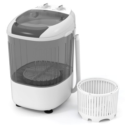 Costway Portable Washing Machine 5.5 lbs Mini Top Load Washer with Removable Spin-Dry Tub Blue/Gray