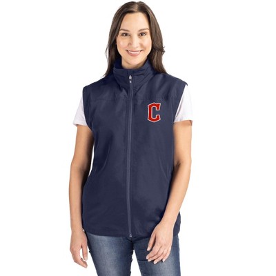 Cleveland Guardians1 Cutter & Buck Charter Eco Recycled Full-Zip Womens Vest