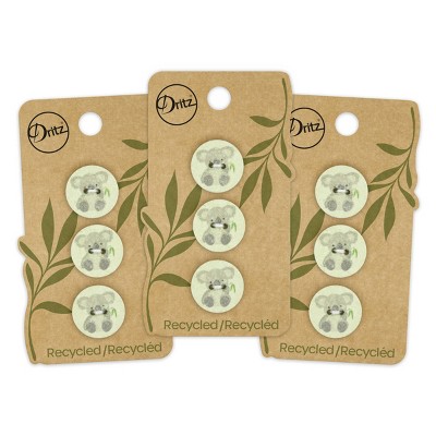 Dritz 18mm Recycled Cotton Koala Buttons Light Green