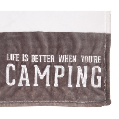 Pavilion Gift Company - Camping - 50" x 60" Royal Plush Blanket - Throw Blankets