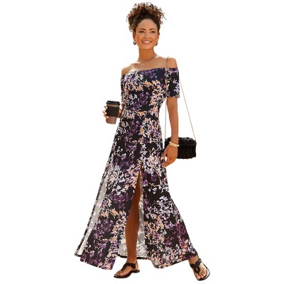 Women's Floral Off Shoulder Maxi Dress - LASCANA