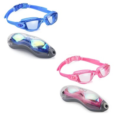 Link Active Kids Swim Goggle With Fast Clasp Technology UV Protection Leak & Fog Proof Wide View Boys & Girls Ages 3-9  2 Pack