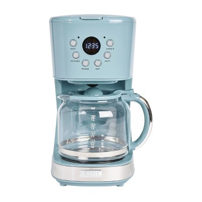 Brighton 12 Cup Drip Coffee Maker - Sky Blue: Haden Electric Coffee Pot, BPA-Free, Basket Filter, 96 oz Capacity