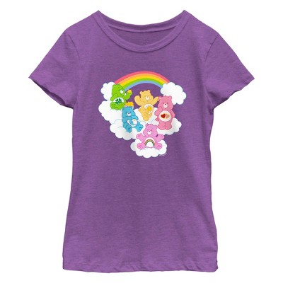 Girl's Care Bears Rainbow Clouds T-Shirt