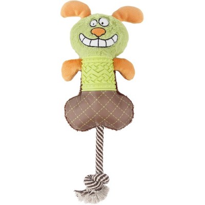 Pet Life All-in-Fun Nylon and Rope Squeaking Rubber Rope and Plush Dog Toy