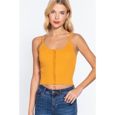 Slickblue Women's Sweater Cami, Front Hook Detail, Knit Top, Modern Style, Mango, S