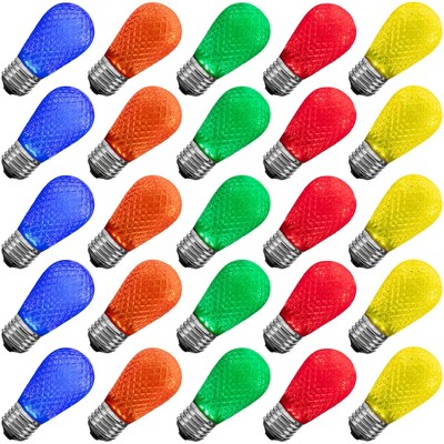 Novelty Lights S14 Hanging LED String Light Replacement Bulbs Faceted E26 Medium Base 1 Watt