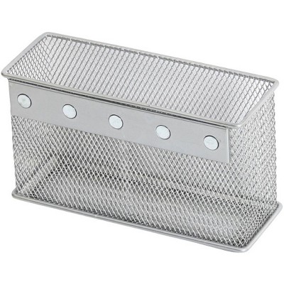 YBM Home Silver Mesh Magnetic Pencil and Pen Case Holder