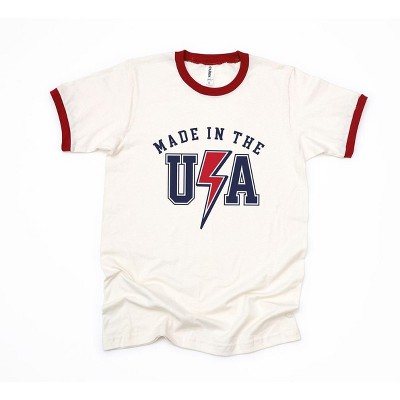 Simply Sage Market Women's USA Lightning Bolt Short Sleeve Ringer Tee