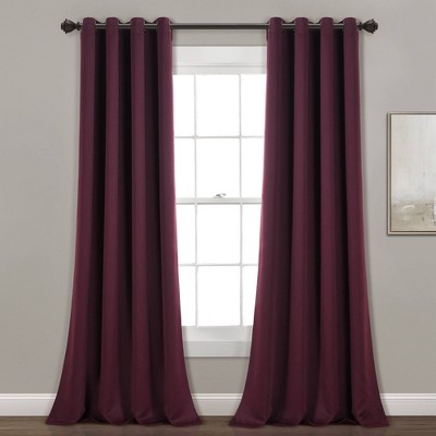 Set of 2 Insulated Grommet Top Blackout Curtain Panels - Lush Décor