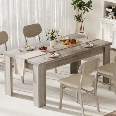 Dining Table for 4-6, Dinette Table with 1.18" Thickened Tabletop, Farmhouse Wooden Center Table for Dining Room, Living Room
