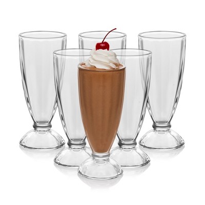Libbey Fountain Shoppe Milkshake Glasses, 12 ounce, Set of 6