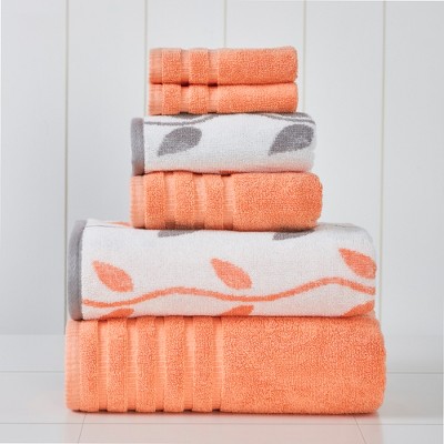 Modern Threads Organic Vines 6-pc Yarn Dyed Towel Set