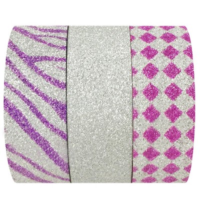 Wrapables Fuchsia Fusion Washi Masking Tape (Set of 3)