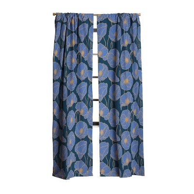 Emanuela Carratoni Moody Blue Garden Set of 2 Panel Blackout Window Curtain - Deny Designs