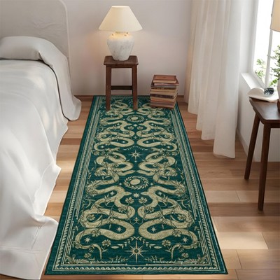 Area Rugs for Living Room Bedroom Snake Pattern Rug Soft Non Slip Low-Pile Accent Rug Washable Rug