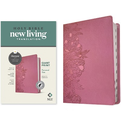 NLT Personal Size Giant Print Bible, Filament Enabled Edition (Red Letter, Leatherlike, Peony Pink, Indexed) - Large Print (Leather Bound)