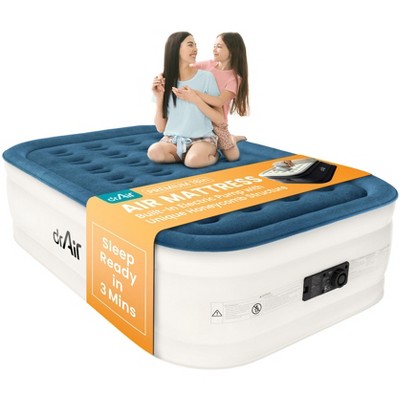 Dr. Air 18” Air Mattress with Electric Pump, Waterproof Velvety Top and Carry Bag